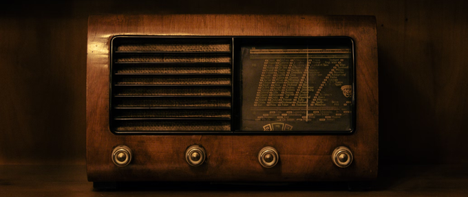 brown retro radio photo