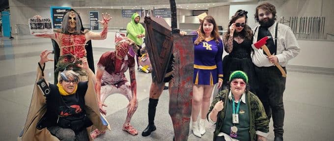 A group picture of the horror cosplays from New York Comic Con 2024.